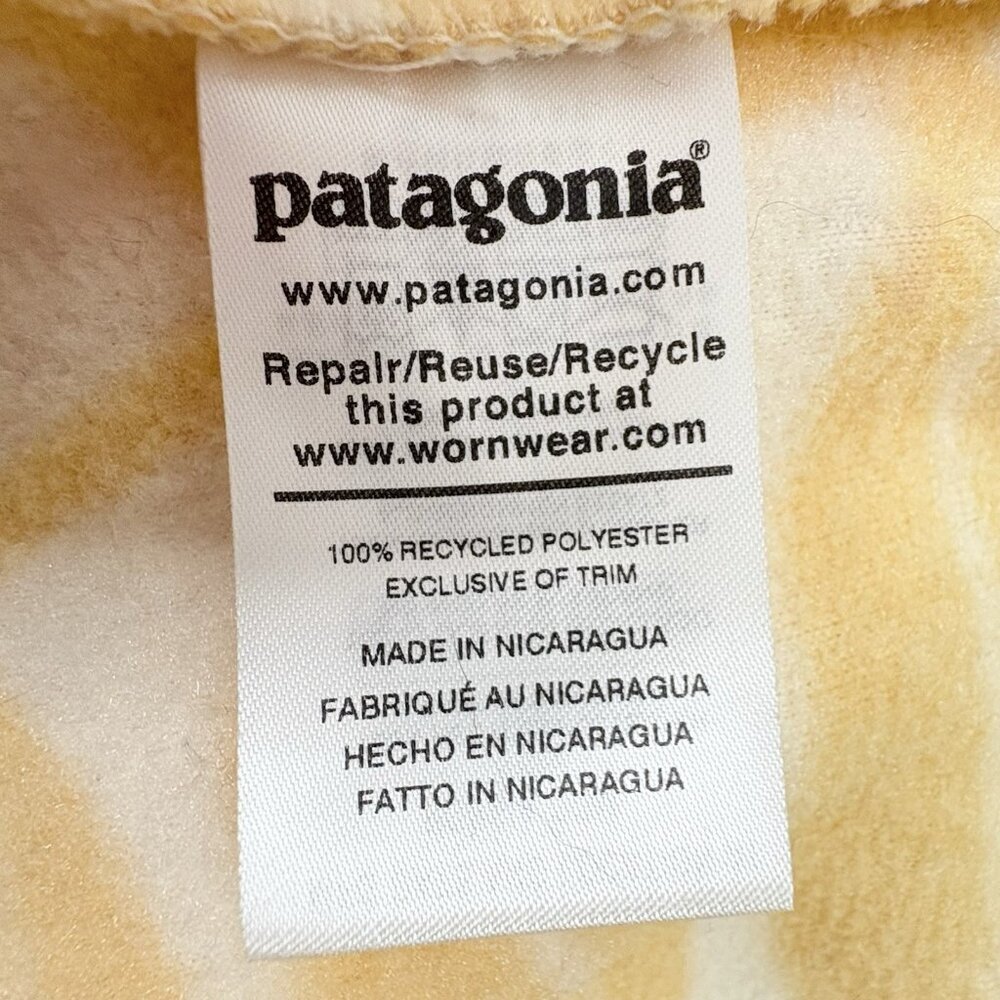 Patagonia Synchilla Snap-T Pullover Eucalyptus Fronds Vela Peach Yellow Women S - Picture 8 of 9